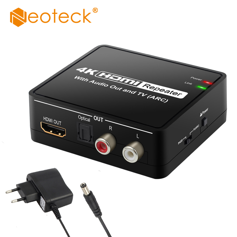 4K x 2K HDMI naar HDMI en Optische TOSLINK SPDIF + L/R Stereo Audio Extractor Converter met ARC Functie HDMI Audio Splitter