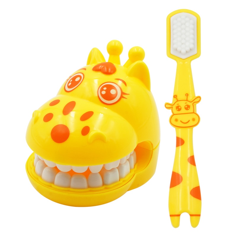 Brosse à dents girafe, modèle d&#39;enseignement, modèle d&#39;étude des dents, enfants, éducation précoce, jouet de brossage des dents,