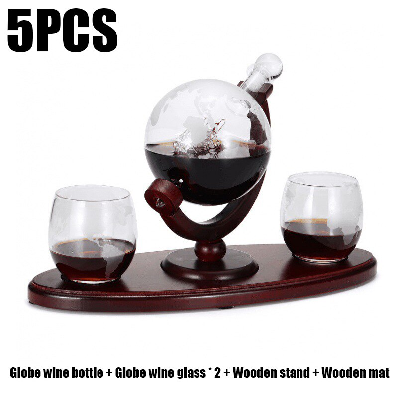 Globus Wein Karaffe Glas Kristall Party Alkohol Spender Bar Glaswaren Wodka Whiskey Karaffe Blei Kostenloser Krug Kreative