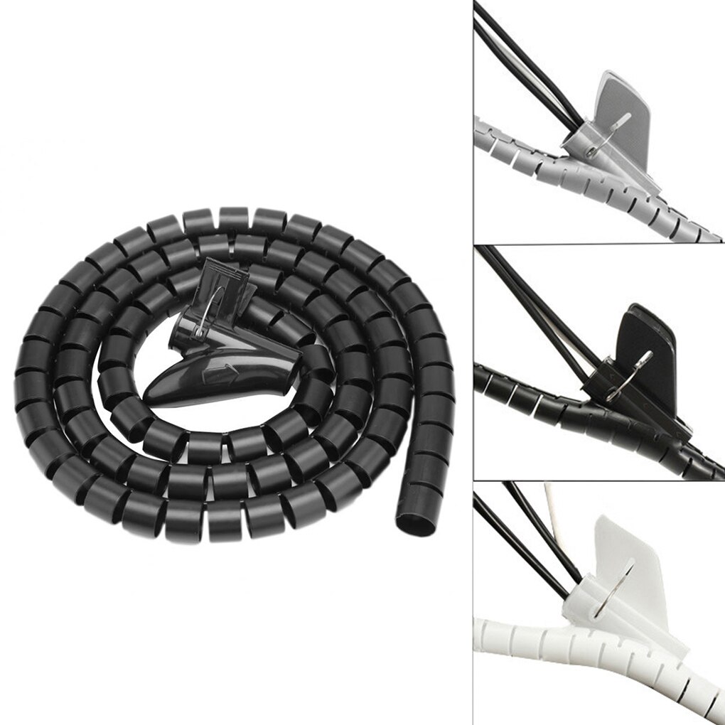 1.5/2M Line Organizer Pipe Protection Spiral Wrap Winding Cable Wire Protector Cover Tube Free Cut