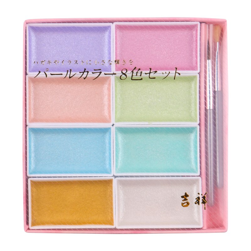 1 Set Japan Sakura Gunstige Effen Aquarel Pigmant 60/48/35/24/18/12/8/6 Kleuren Professionele Hoge Parel/Fluorescerende Kleur