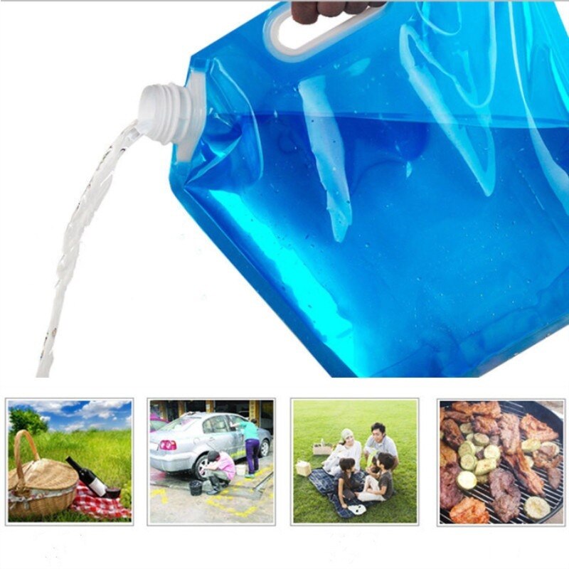 Outdoor Water Zakken Opvouwbare Draagbare Drinken Kamp Koken Picknick Bbq Klimmen Water Container Bag Carrier Auto 5L/10L Water tank