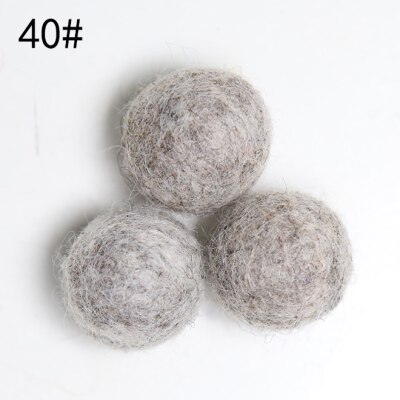 2.3cm 10Pcs 100% Wool Wool Felt Balls Lovely Diy Round Wool Ball Colorful Pom Poms craft Supplies handcraft Home Decro: 40 white brown