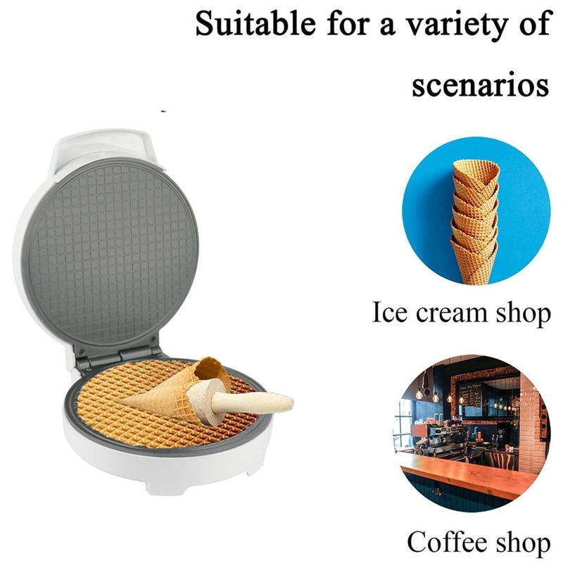 Electric Crispy Egg Roll Maker Omelet Crepe Baking Pan Waffle Pancake Oven DIY Ice Cream Cone Machine UK Plug
