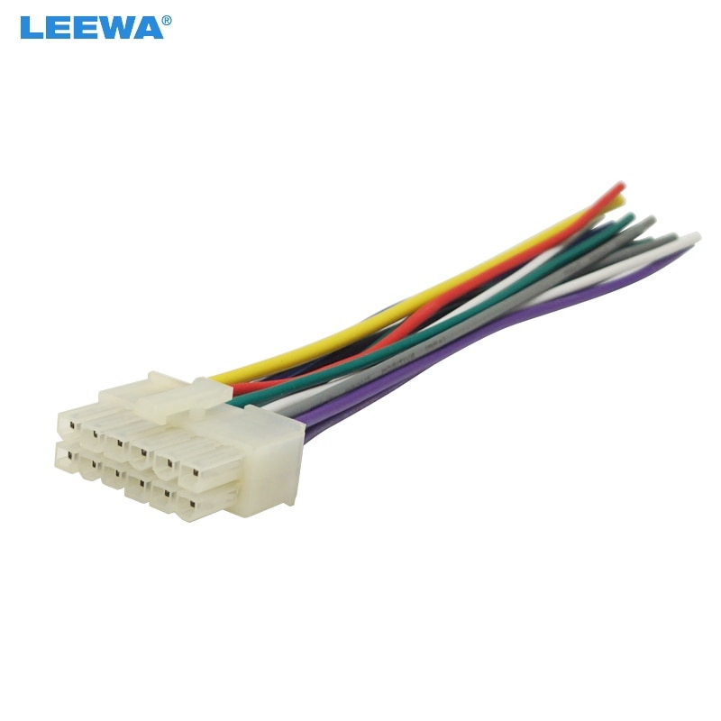 Leewa universal 12 -polig bilkabelkabel adapterkontakt anslut till bil dvd cd radio stereo  #ca5697