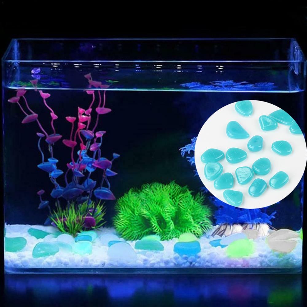 200Pcs Luminous Stones Man-made Pebble Glow Dark Garden Stones Rocks for Walkways Path Landscape Fish Tank Decor
