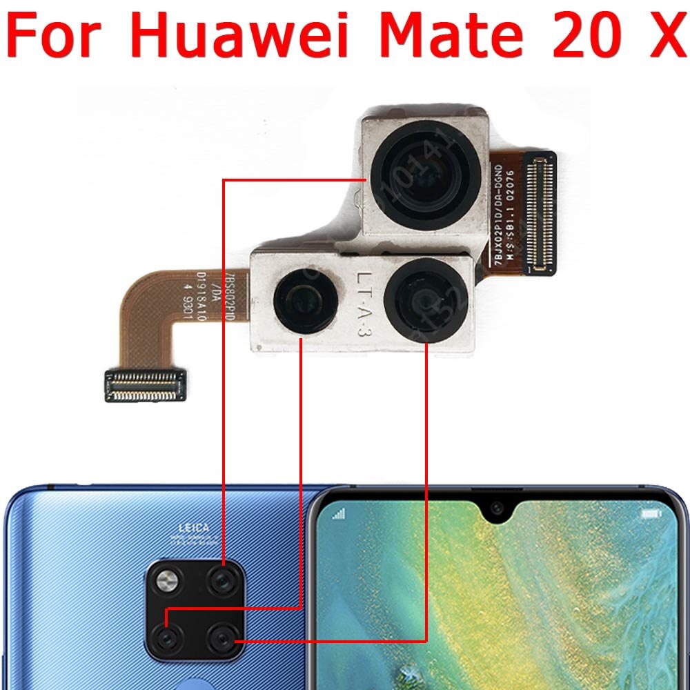 Original Rear Front Camera For Huawei Mate 20 Pro Mate20 Lite X 20X Facing Frontal Back Selfie Flex Camera Module Spare Parts: Mate20 X Back