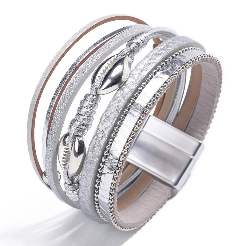 Mode Meerdere Lagen Lederen Armband Voor Vrouw Of Mannen Gevlochten Bead Stone Armbanden & Bangles Mode-sieraden Cadeau