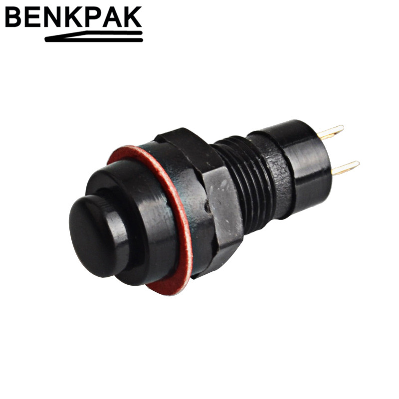 Spring return push button switch 10mm Normally Open no-fixed switch , momentary push button Latching Push Button 6pcs: black / AU Standard