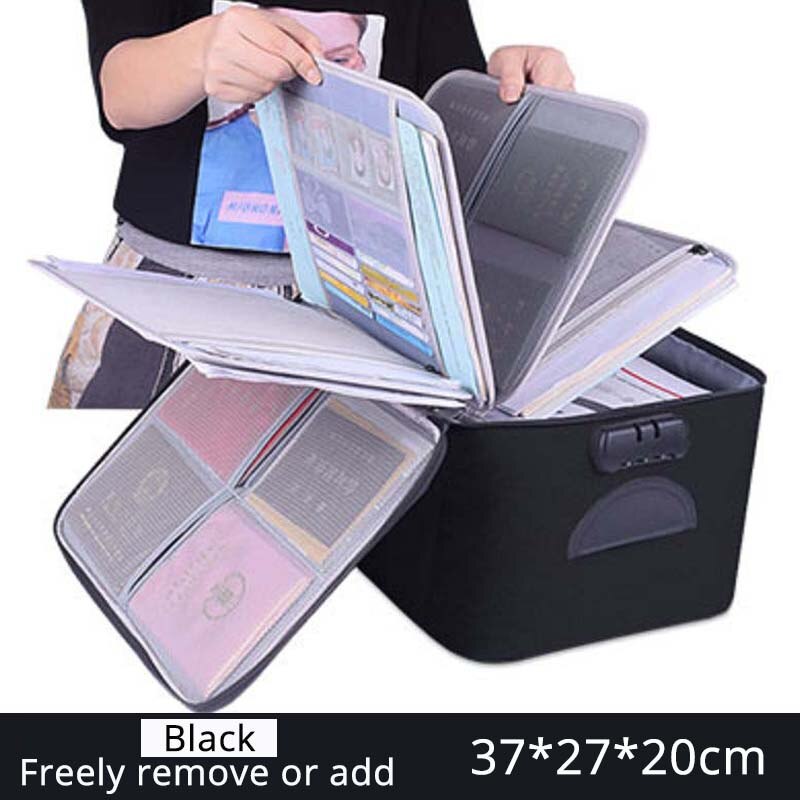 Large Capacity Document Storage Bag Box Waterproof Document Bag Organizer Papers Storage Pouch Travel File Bag: c
