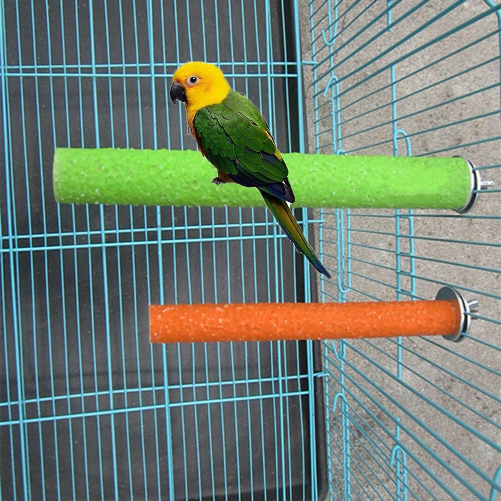 Percha de madera con soporte para jaula de pájaros, juguete de molienda para pájaros, loros, guacamayo, periquitos, cacatúa, Conure, Lovebird, pinzón