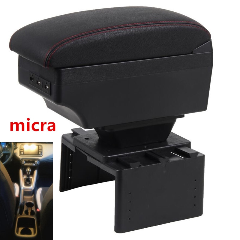 Dla nowego nissan micra podłokietnik ze schowkiem centralny sklep pojemnik do przechowywania z uchwytem na kubek popielniczka nowy micra k14