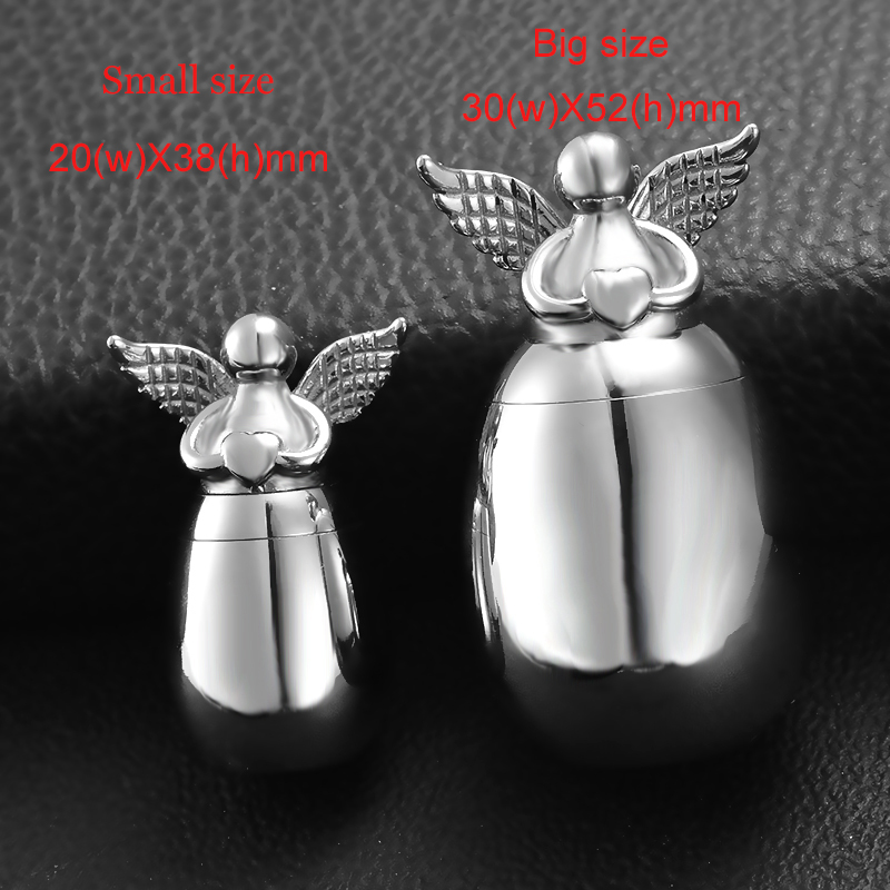 Kleine Aandenken Urnen voor Menselijke As Engelenvleugels Hart Mini Rvs Crematie Gedenkteken Urnen voor As Sieraden
