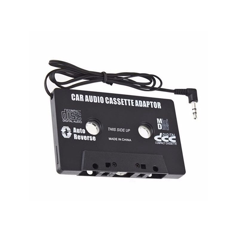 Adaptateur de cassette audio noir pour voiture, compatible avec  mp3 ipod, nani, cd, md