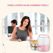 Electric Steamer Three-layer Heating Lunch Box With Timer Function