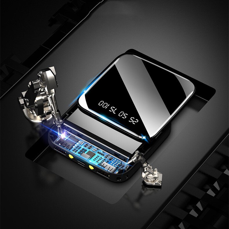 5 pezzi 18650 Custodia per batteria Portatile Nero USB Power