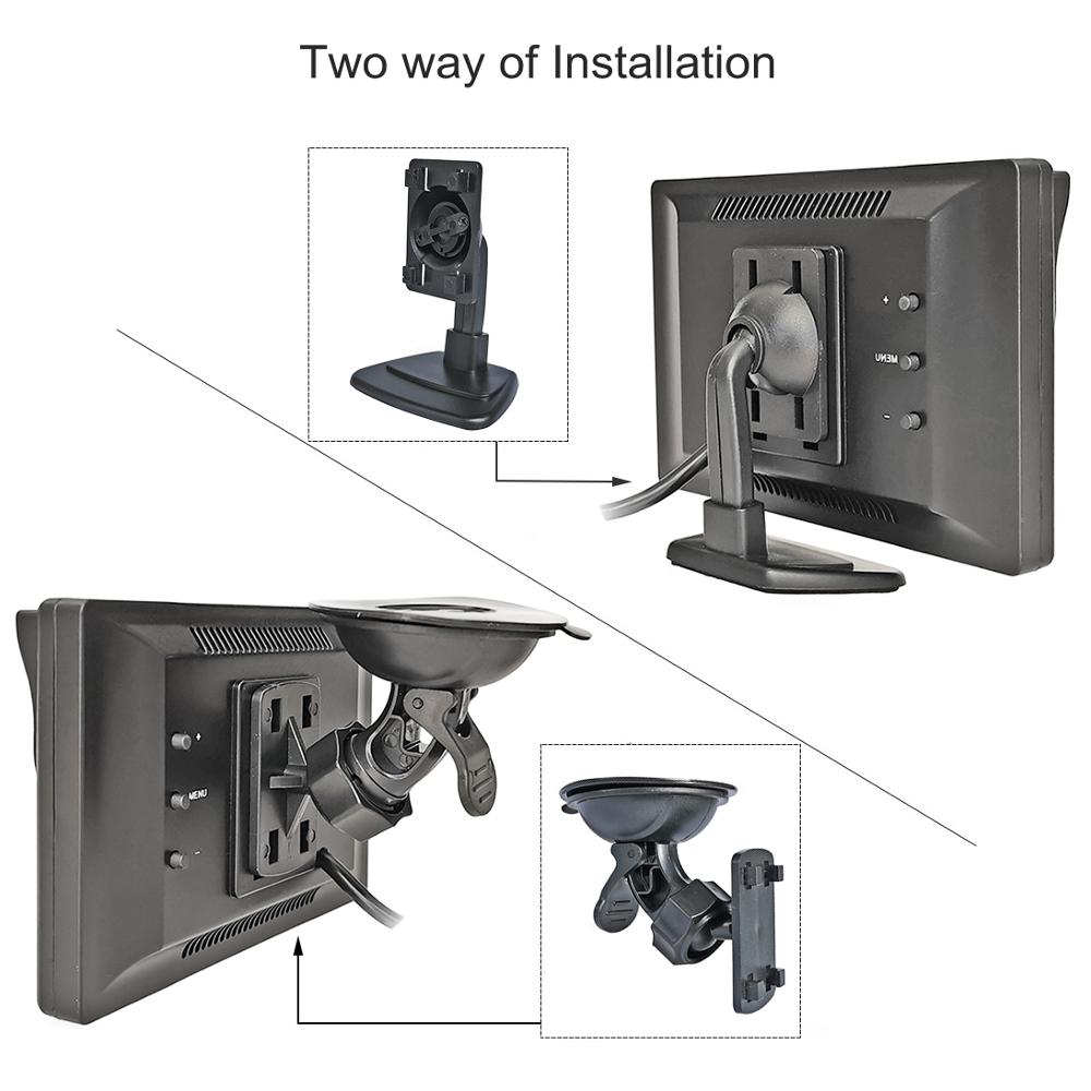 DIYSECUR 5" AHD Car Rear View Monitor Inside Parking Backup HD Monitor with Both Suction Cup and Bracket for MPV SUV Horse Lorry