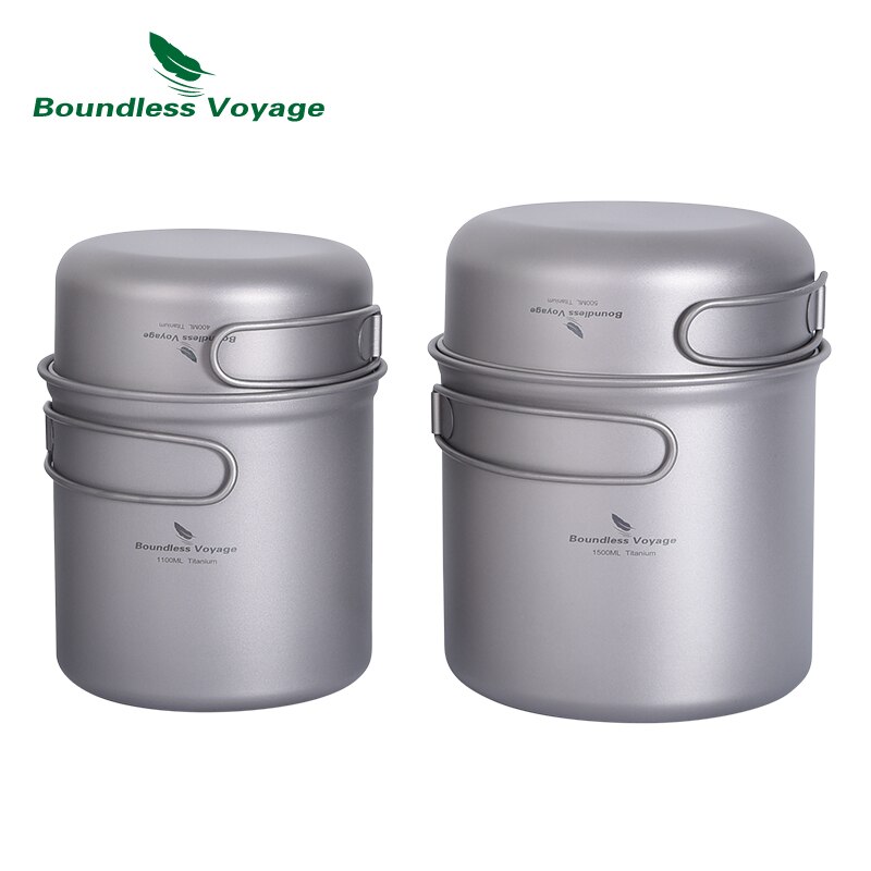 Grenzeloze Voyage Camping Titanium Pot Pan Set Outdoor Draagbare Mok Multi-Functionele Servies Puinhoop Kit Koken Set