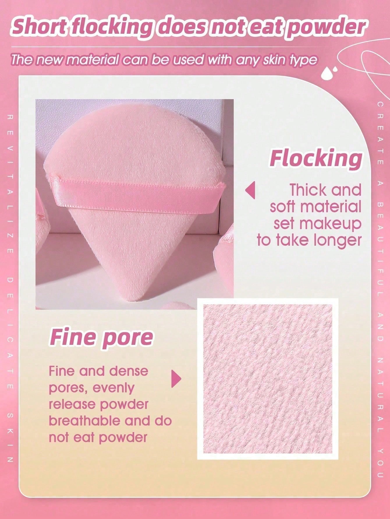 20/10/3/1pc driehoekige fluwelen make-up poederdons, gezichtspoederdons, herbruikbare make-up poederdons en oogmake-up poederdons