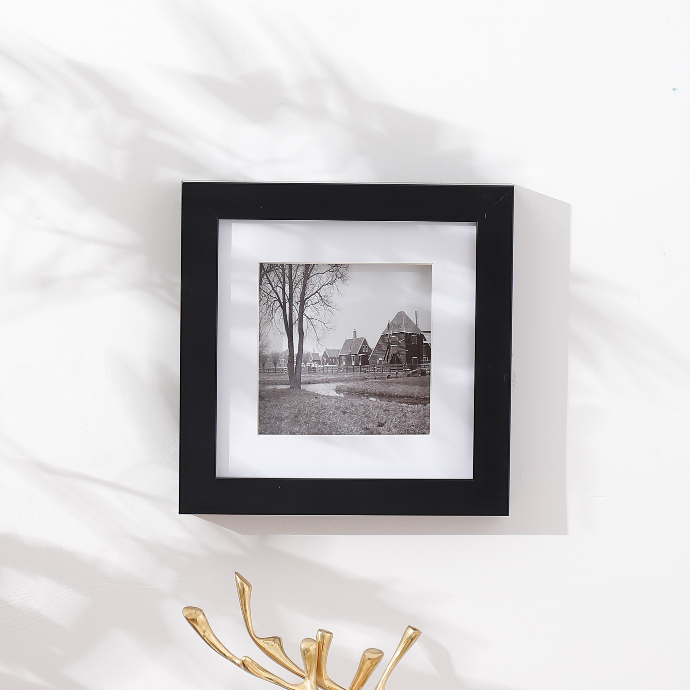 Marco de fotos de papel de plástico negro cuadrado, marco de fotos integrado de 4x4 pulgadas, pared de oficina en casa, sala de estar, bar, cafetería, imagen colgante, 1 unidad: Gris claro