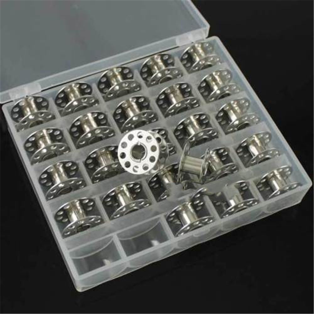 25PCS Stainless Steel Metal Bobbins Spool Sewing Craft Tools Sewing Machine Bobbins Spool for Brother Singer