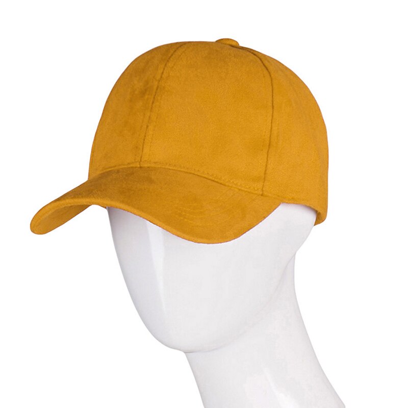 Summer Suede Baseball Cap Women Peaked Cap Street Hip Hop Caps Solid Color Sun Protection Sun Hats Simple Outdoor Hats Casquette: YELLOW