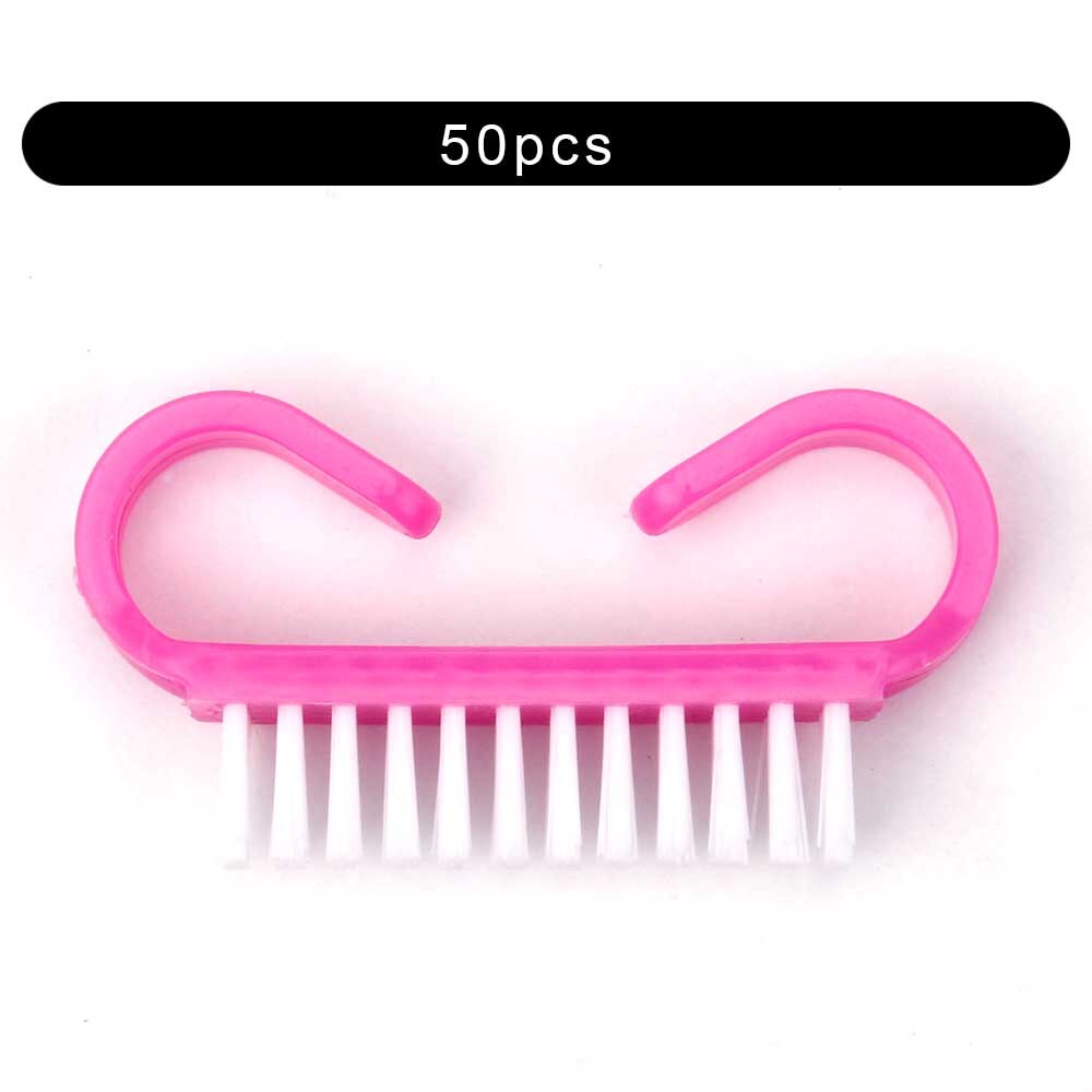 Reinigung Nagel Pinsel Nail art UV Gel Entfernen Maniküre Pediküre Werkzeug Kunststoff Finger Pflege Staub Sauber Griff Make-Up Waschen Für Frauen: Rot