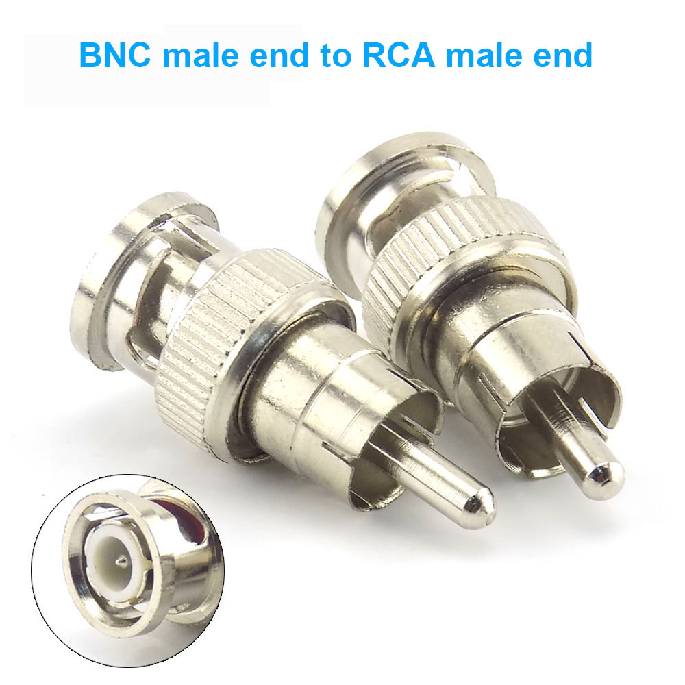 1Pcs Bnc Rca Male Female Naar Bnc Rca Mannelijke Vrouwelijke Adapter Plug Coax Kabel Video Audio Draad Converter Connector voor Cctv Camera W1: Black