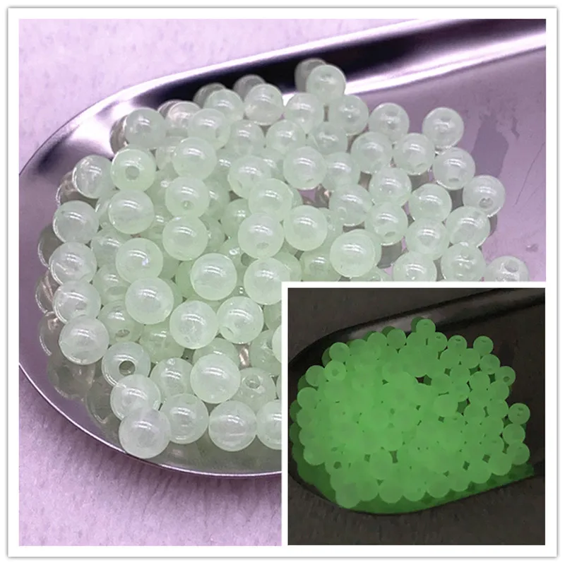 6-8-10mm sterke selvlysende perler som lyser i mørket, løse avstandsperler til merking av smykker, gjør-det-selv halskjede og armbånd