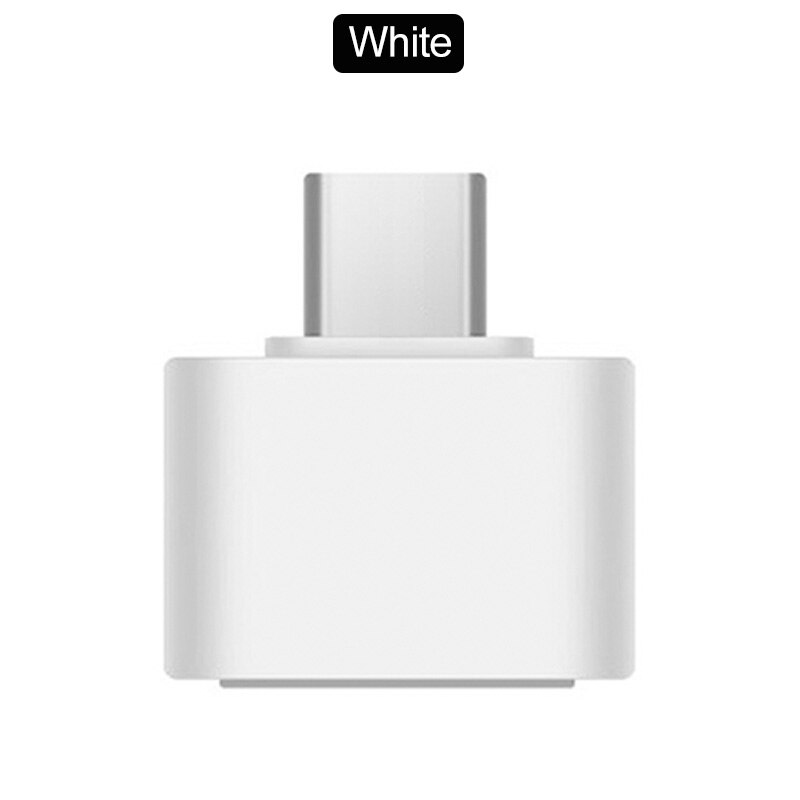2Pcs USB-C Otg Adapter Voor Samsung Galaxy M11 M21 M31 M30 M40 M30S A5 A7 A8 A9 s10 Note 10 Lite Type C Otg Connector: WHITE