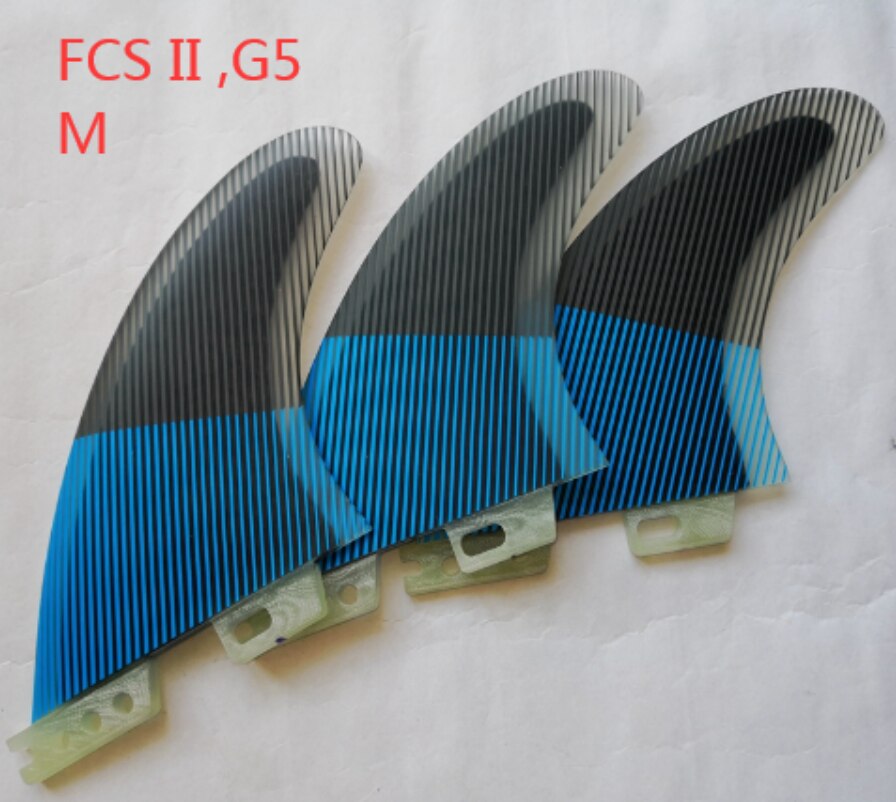 Tri Set surfboard fins Line yellow blue Surf Fin G7 G5 FCS II 2 Surfing Fins SURF FOIL: A fcs 2 M