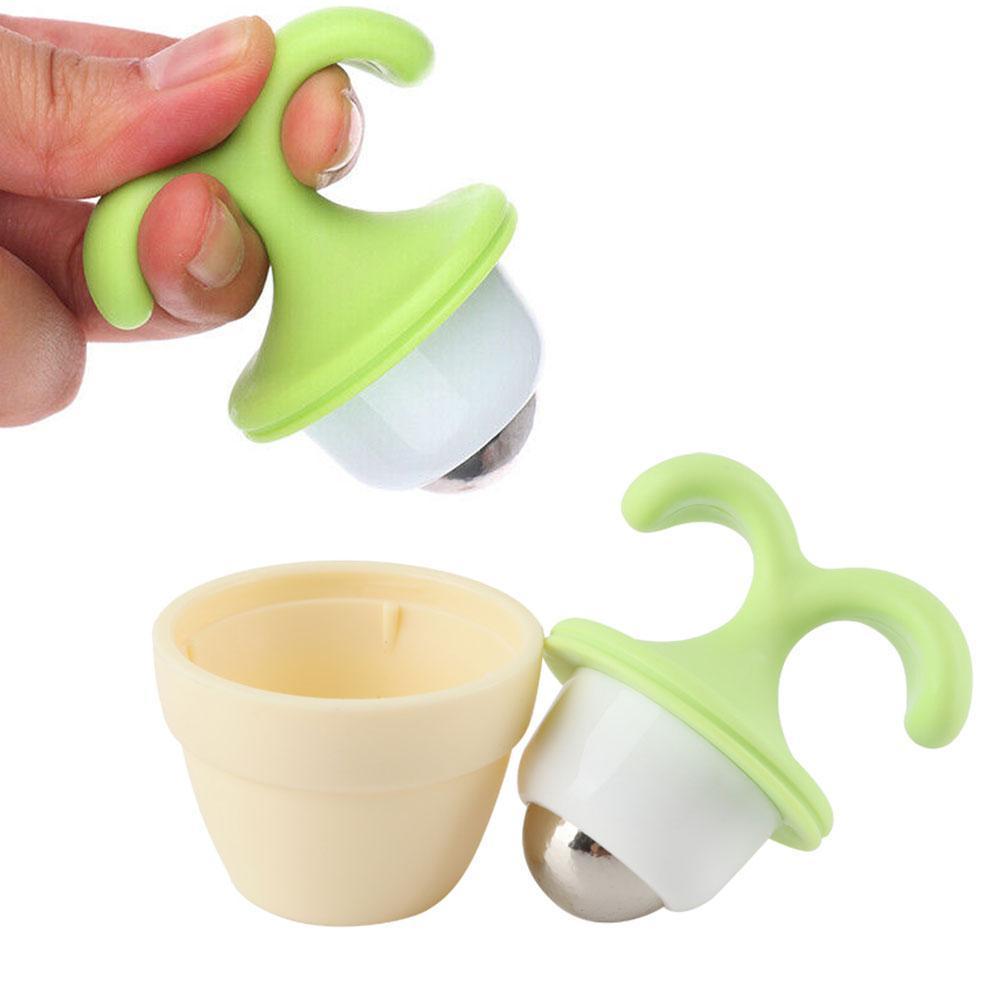Masajeador Manual de mano para el cuerpo con forma de planta en maceta en miniatura, para escritorio, pie, cuentas, rodillo, cuello, cara, bola, decoración, Massa E5V0