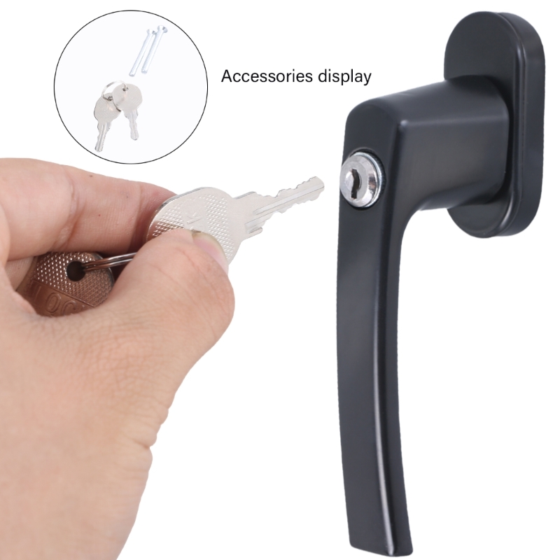 Lockable Window Handle With Key & Screws Shed Door Handle Lock Stainless Steel Lockable Replacement Handle Enduring