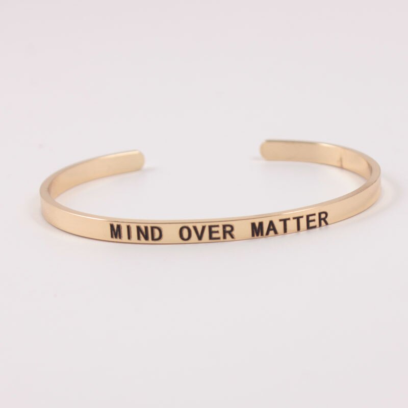 Cor de ouro inspirador mantra pulseiras pulseiras motivacional amigo incentivo jóias mantra pulseira para presente masculino