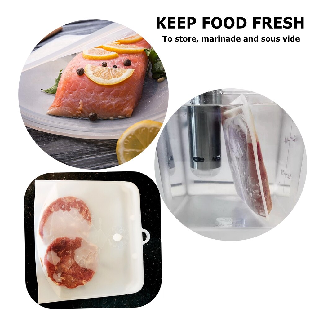 Silicone Food Bag 1500ml 1000ml 500ml Reusable Food Storage Bag Leakproof Containers Fresh Bag Freezer Bag Snack Sandwiches Bags