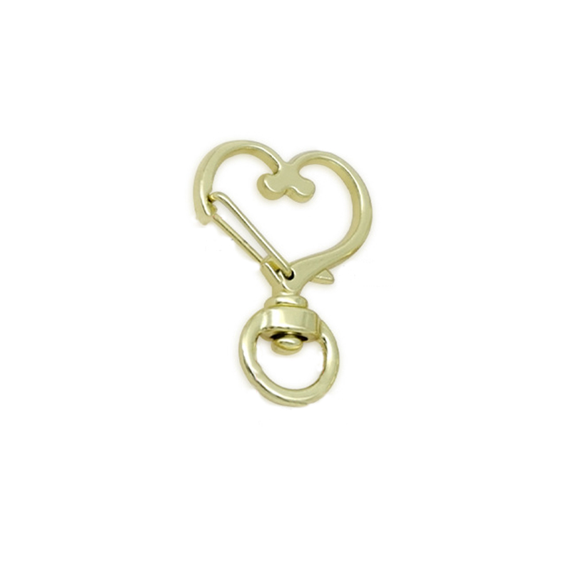 Gancho a presión con forma de corazón metálico, Clips de estilo, para portón de primavera, correa de cuero para mascotas, llavero de cincha, 1 Uds.: Cobre envejecido