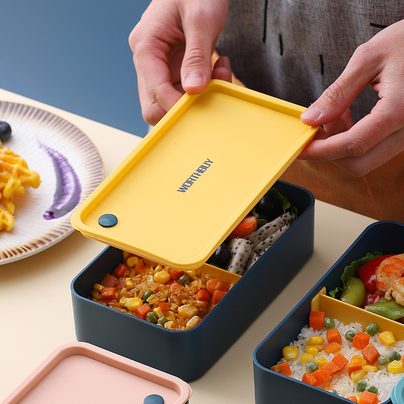 Draagbare Lunchbox Voor Kids School Magnetron Plastic Bento Box Met Beweegbare Compartimenten Salade Fruit Voedsel Container Doos