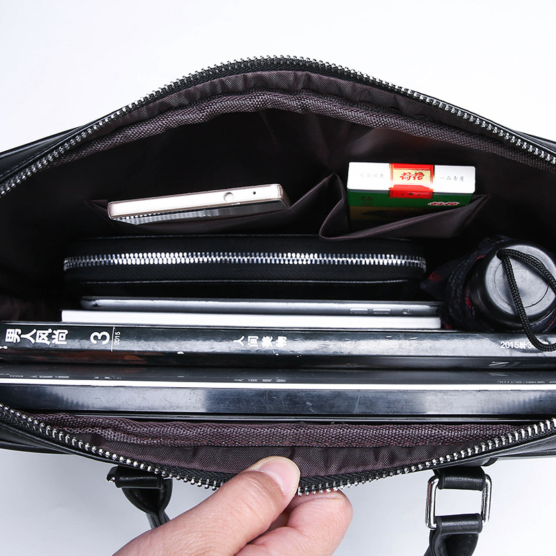 Luxury pu Leather Briefcase Male Shoulder Bag Men Messenger Handbag Laptop Computer Bag