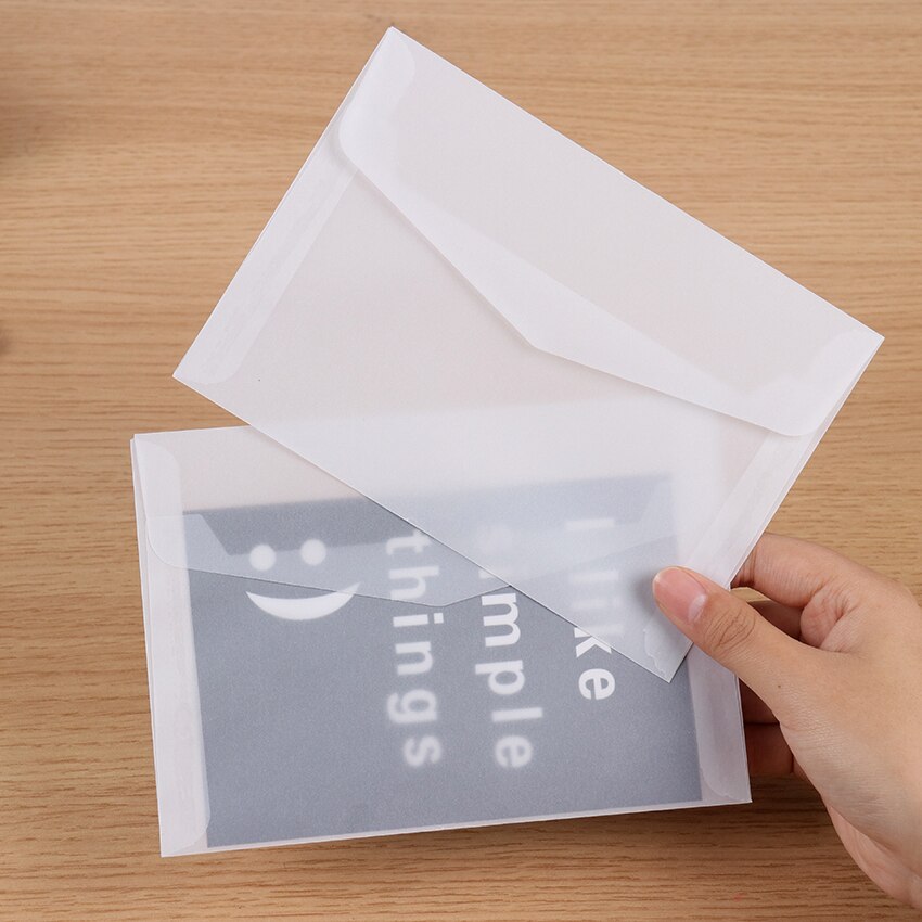10PCS Translucent Blank White Paper Envelope Postcards Invitations Cover Envelopes Card Packing