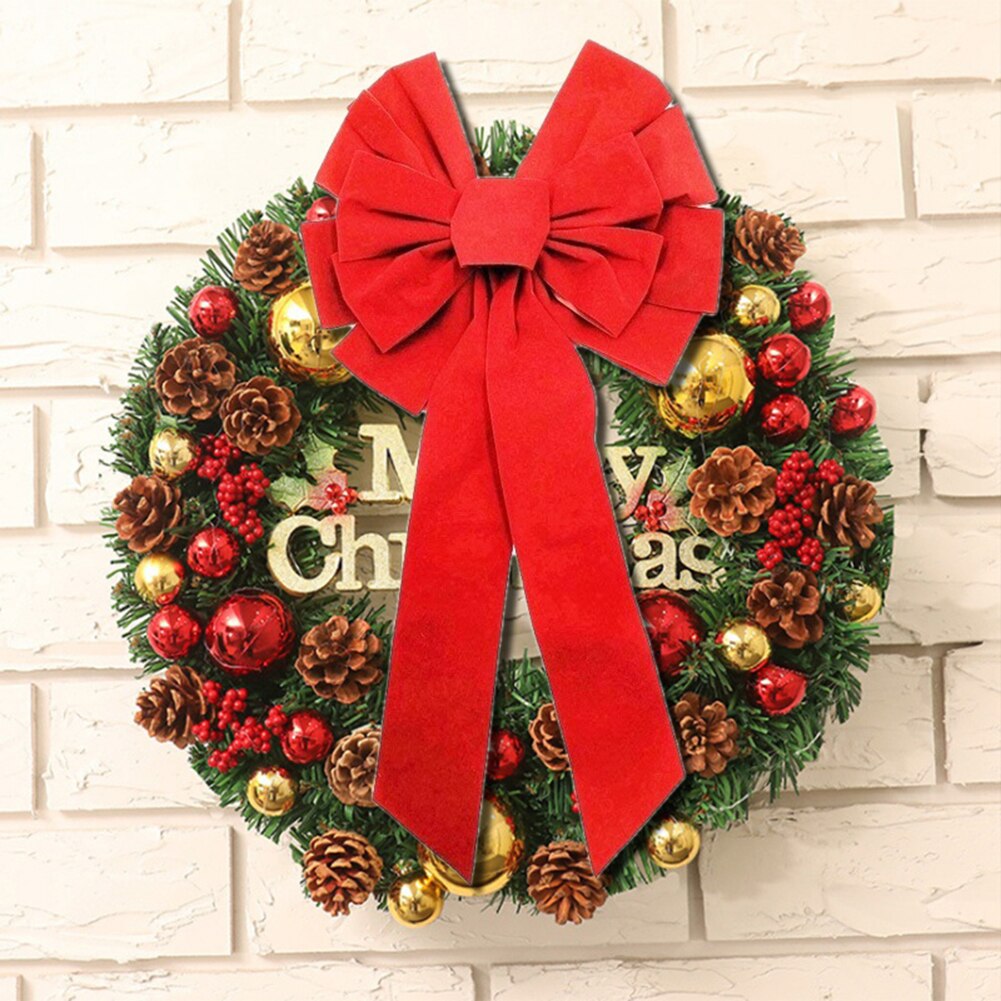 6 stk rød stor julesløyfekrans juletrepynt sløyfe til festivalårsfestpynt