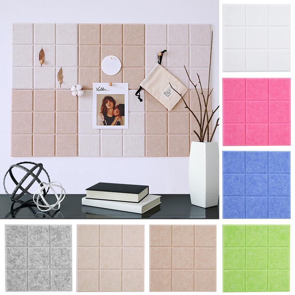 30*30cm Checkerboard Message Board Cork Wall Sticker Wall Board Wooden Checkerboard Felt Message Sticker V5K0