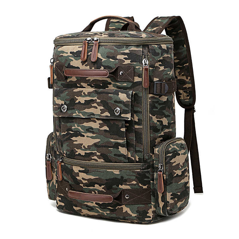 Men's Backpack Vintage Canvas Backpack School Bag Men's Travel Bags Large Capacity Backpack Laptop Backpack Bag Rucksack: green