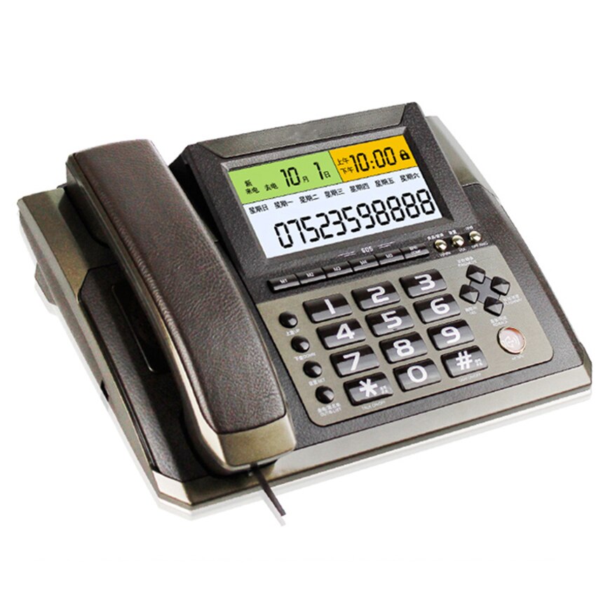 Téléphone fixe filaire à grand écran avec HF parlant, rétro-éclairage, Volume réglable et luminosité de l&#39;écran LCD, rapport vocal