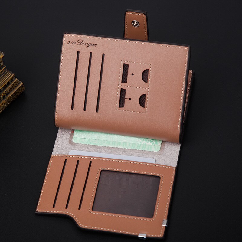 Tegnebog kort lodret mandlig pengepung afslappet multifunktionskortholder taske lynlås spænde trekantet foldning