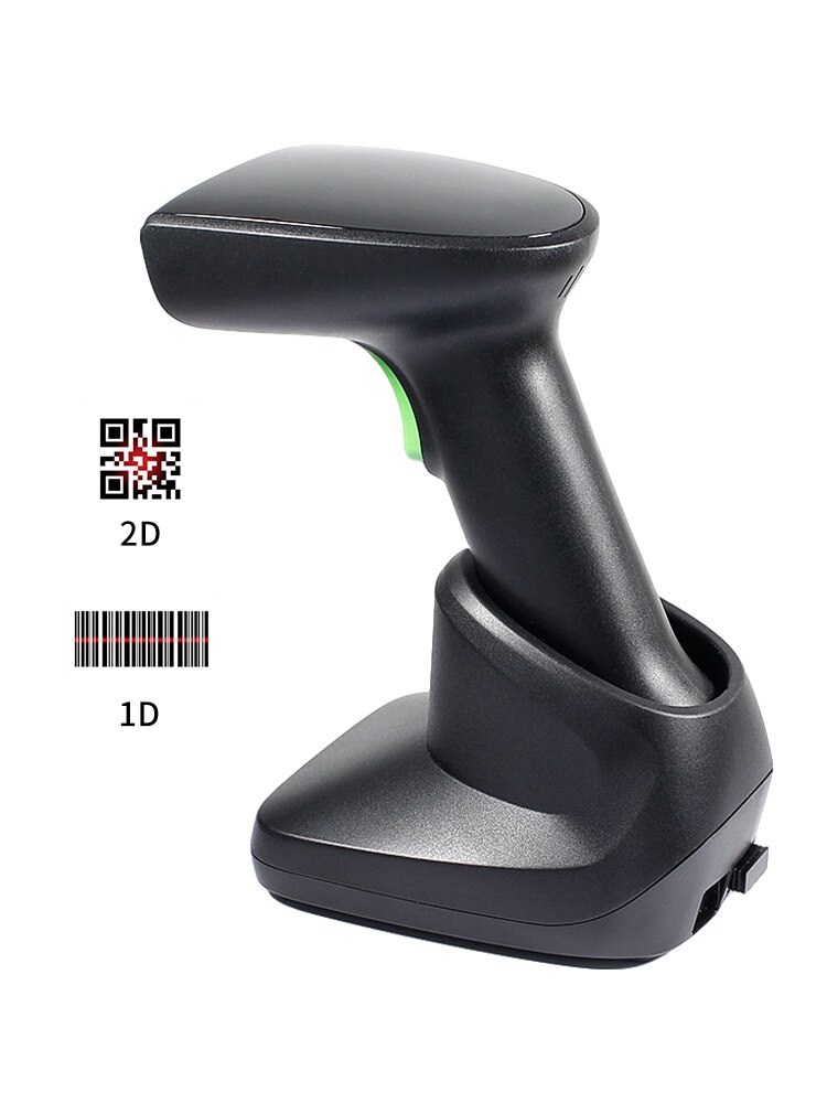 1D/2D Rechargeable Battery Wireless Barcode Scanner QR Bar Code Rearder with Charging Base WHS-20: Default Title