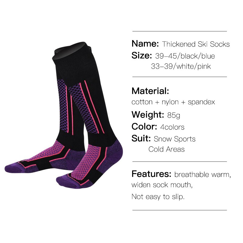 Men Women Child Skiing Socks Winter Outdoor Sport Snowboarding Hiking Ski Socks Warm Thicker Cotton Thermosocks