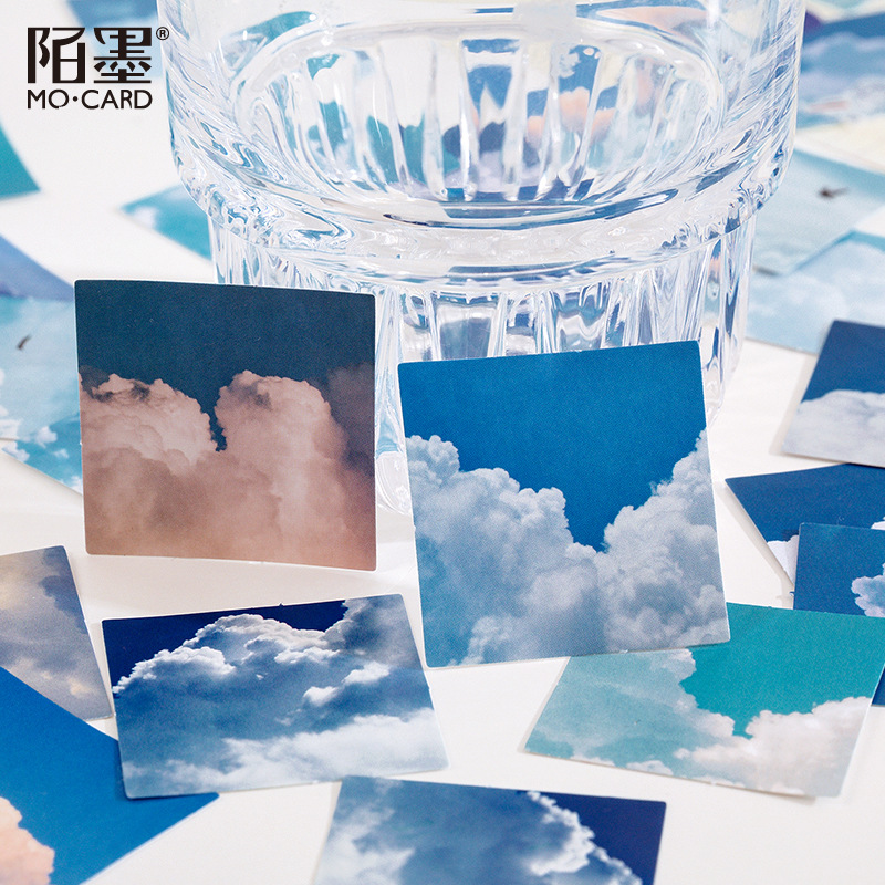 46pcs/box Blue Sky Clouds Stickers Decorative Journal Stickers Scenery DIY Diary Album Scrapbooking Mini Craft Stickers Label