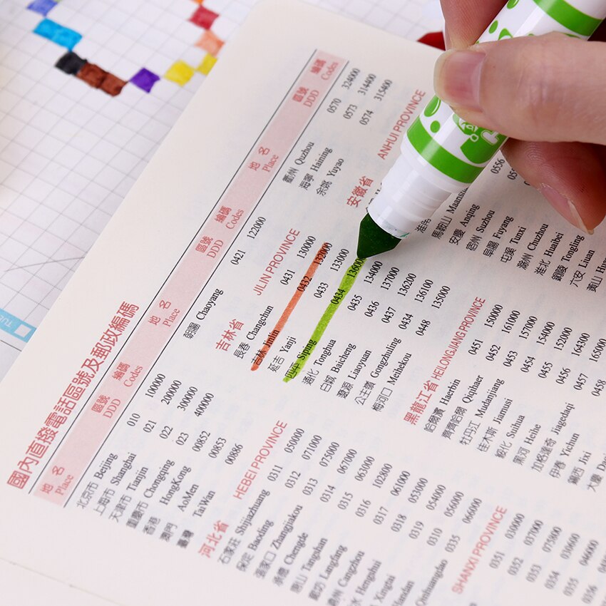 12 unidades/juego de Mini subrayadores para escribir, pintura bonita, acuarela, pluma Coreana de papelería, útiles escolares de oficina