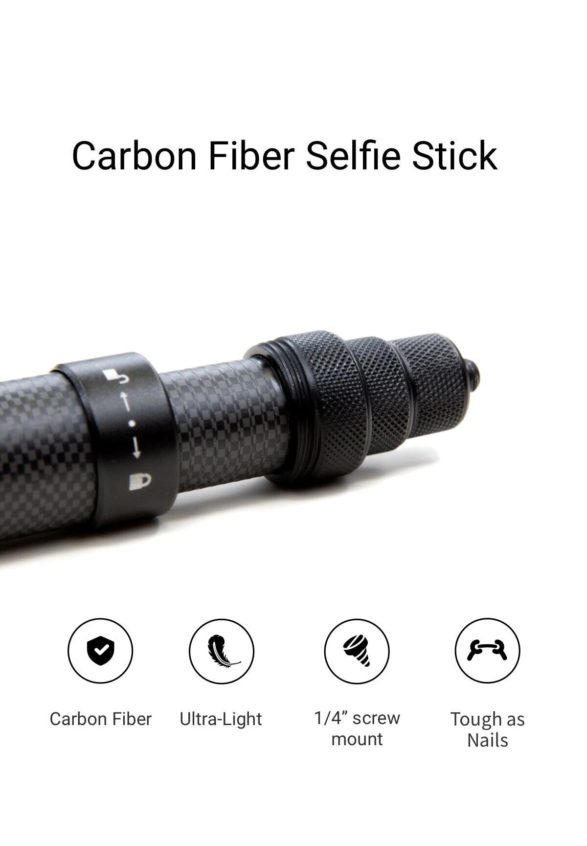 3/1.5 Meter Ultra-long Carbon Fiber Invisible Selfie Stick For Insta360 One X2 / R / X Lightweight Adjustable Selfie Stick