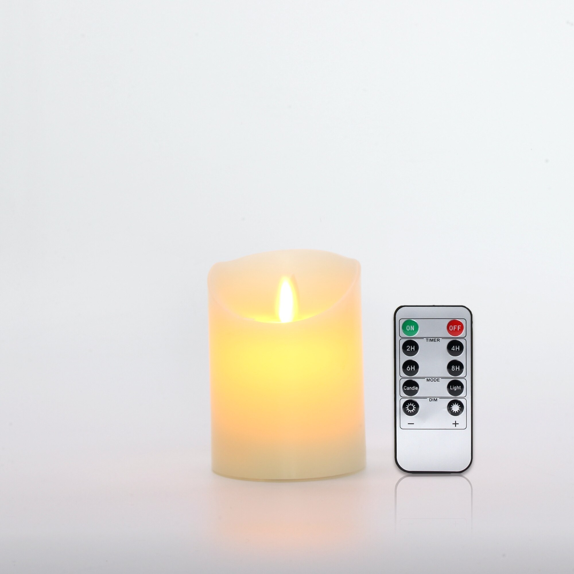 Velas LED sin llama, pilares LED con pilas, cera Real y mecha de llama móvil, vela parpadeante con Control remoto: Rojo